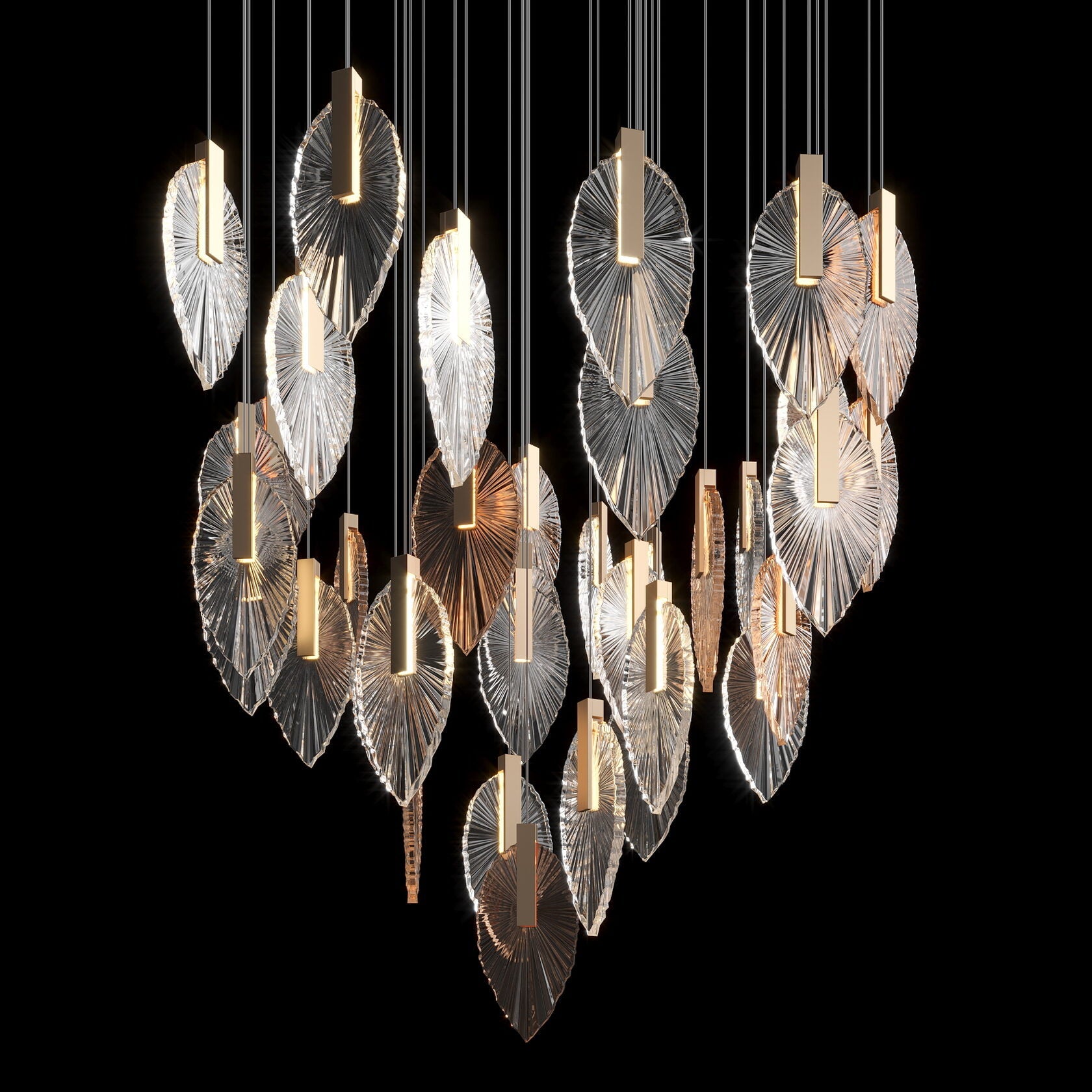 Crystal Leaf Veil Chandelier