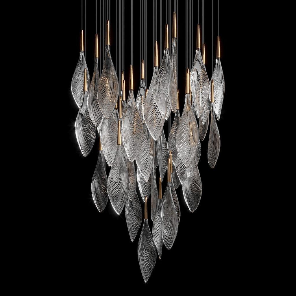 Smoke Feather Cascade Chandelier