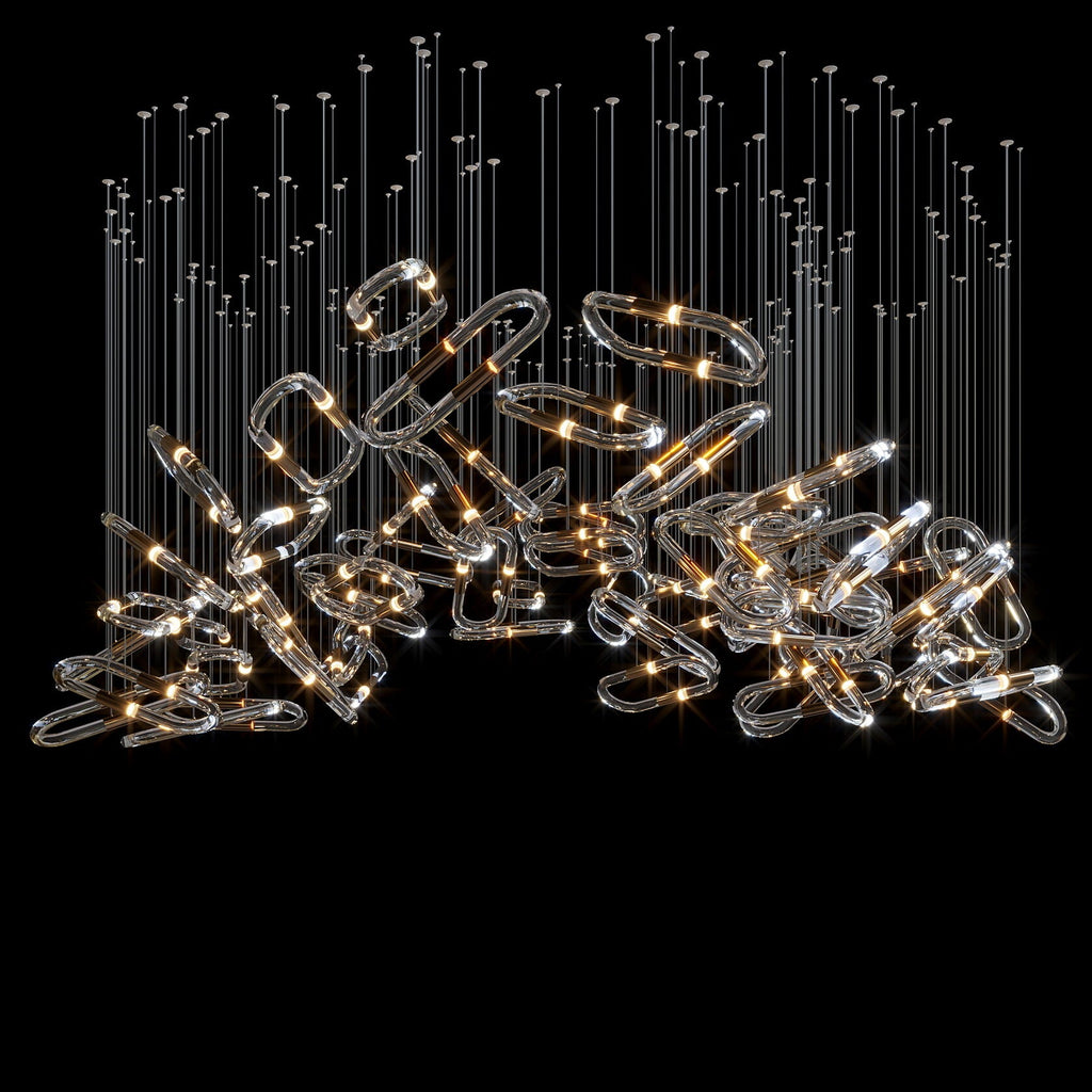 Glass Link Cascade Chandelier