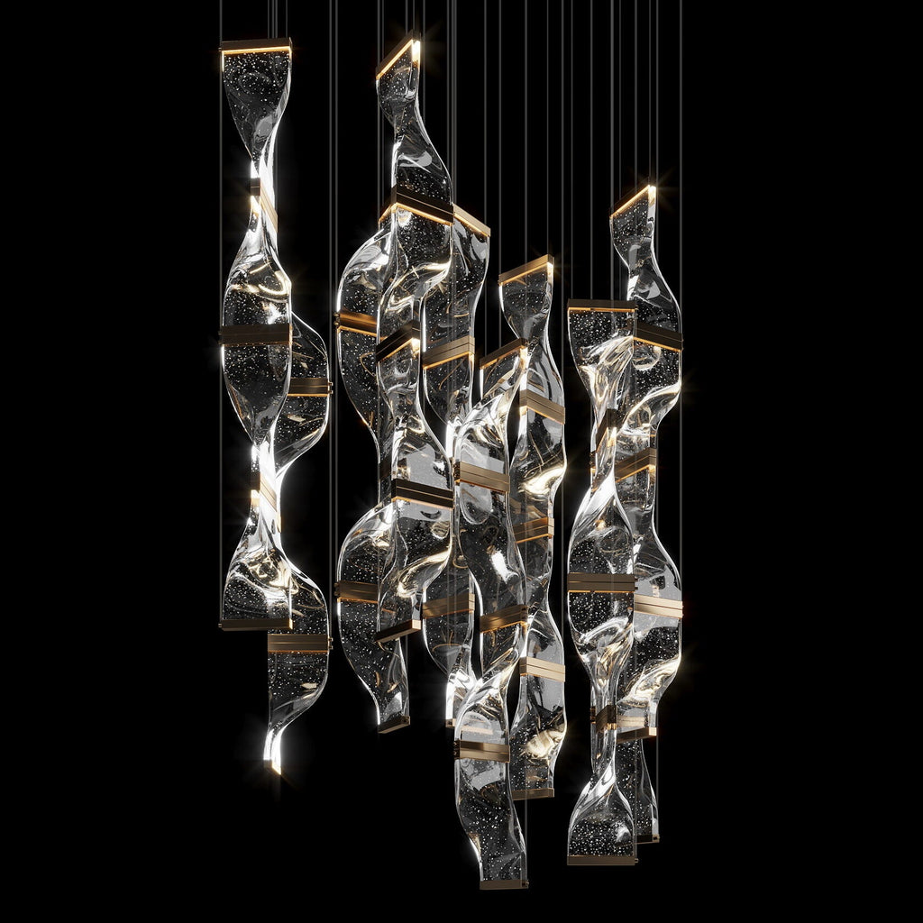 Crystal Twist Panel Chandelier