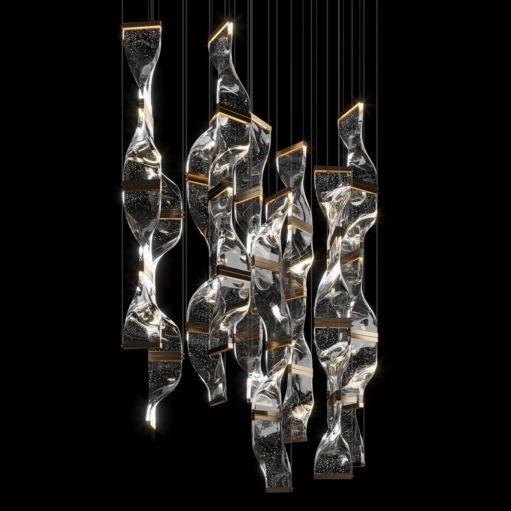 Crystal Twist Panel Chandelier