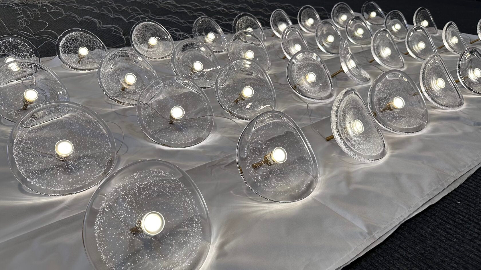Bubble Glass Pebble Cascade Chandelier