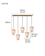 Tired Alabaster marble Cluster Chandelier 13" with adjustable chain