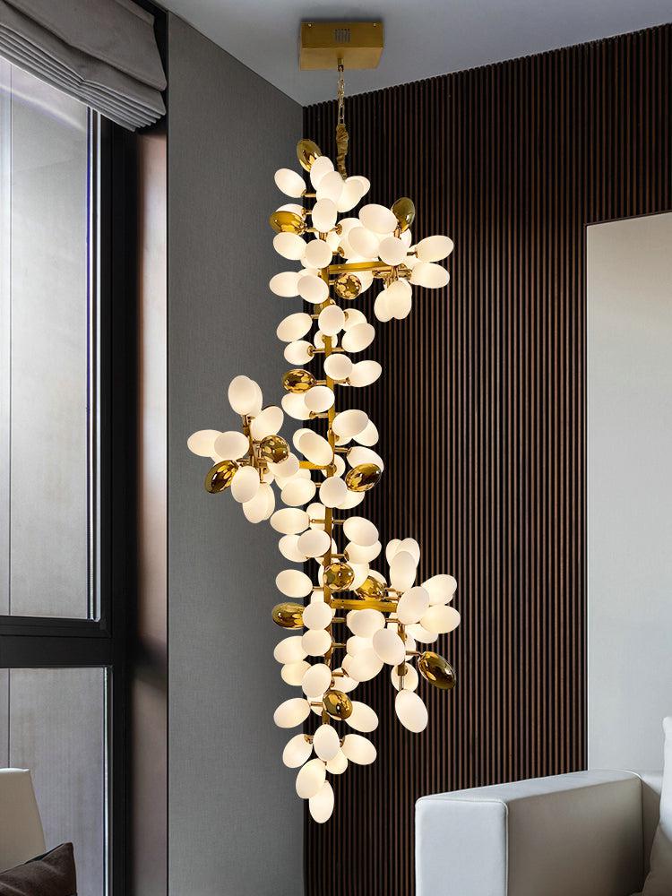 Large Branch Copper Chandelier with Grape Shape by Bling Lighting Studio
