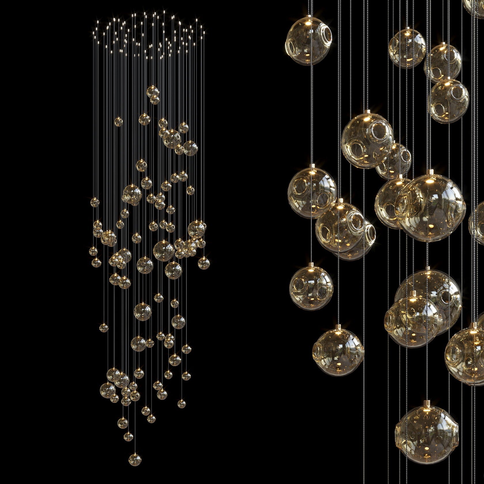 Glass Bubble Cloud Chandelier