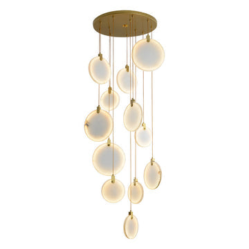 Queenie Alabaster Drop Long Round Chandelier by Bling Lighting Studio