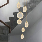 Queenie Alabaster Drop Long Round Chandelier by Bling Lighting Studio