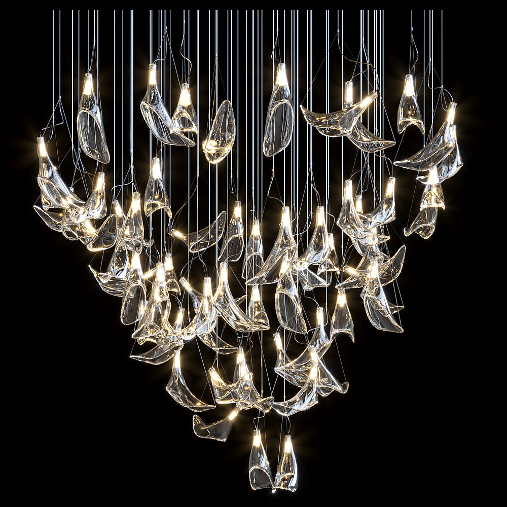 Clear Manta Cascade Chandelier