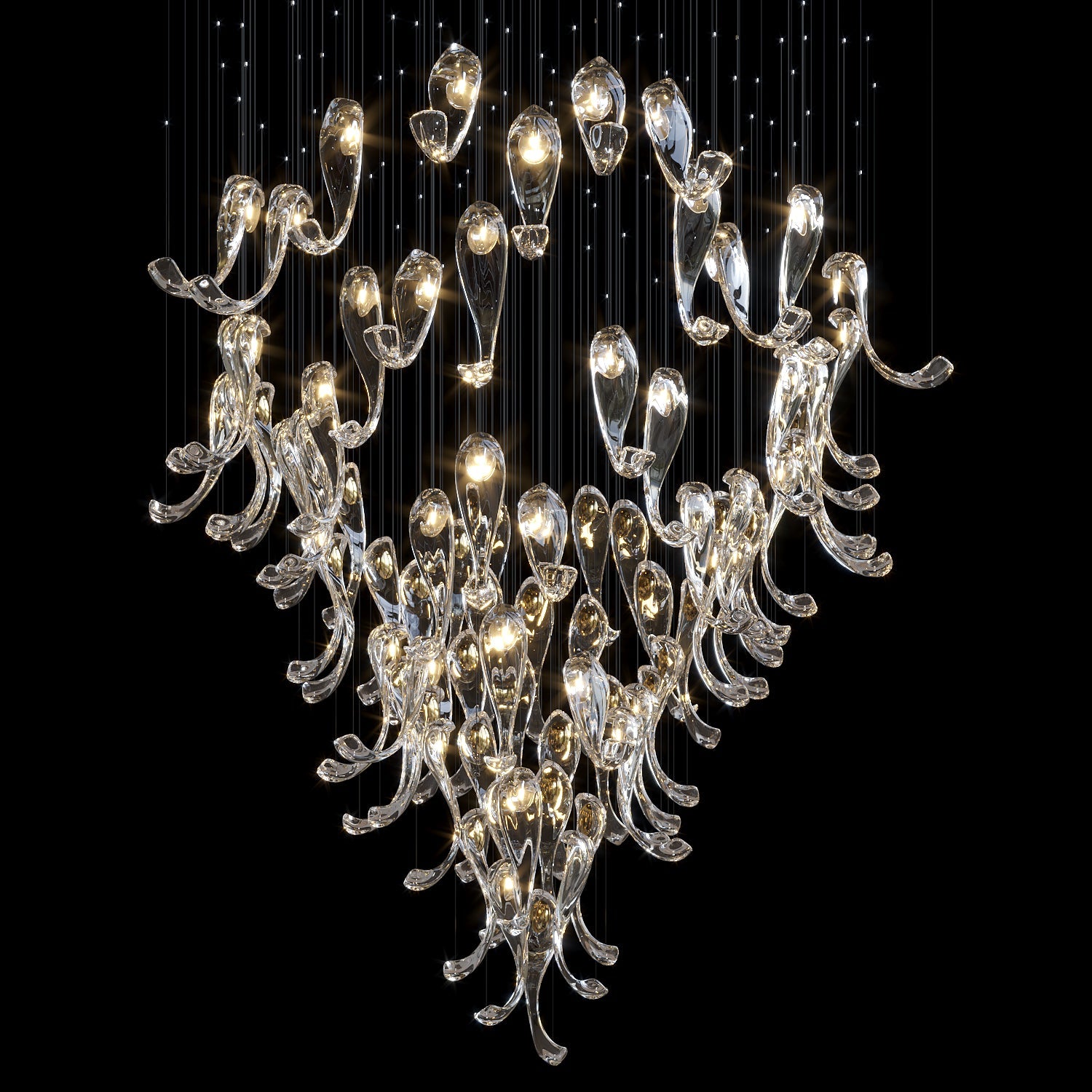 Clear Tendril Pond Chandelier