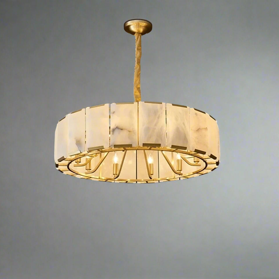 Solaro Natural Alabaster Chandelier material and finish detail