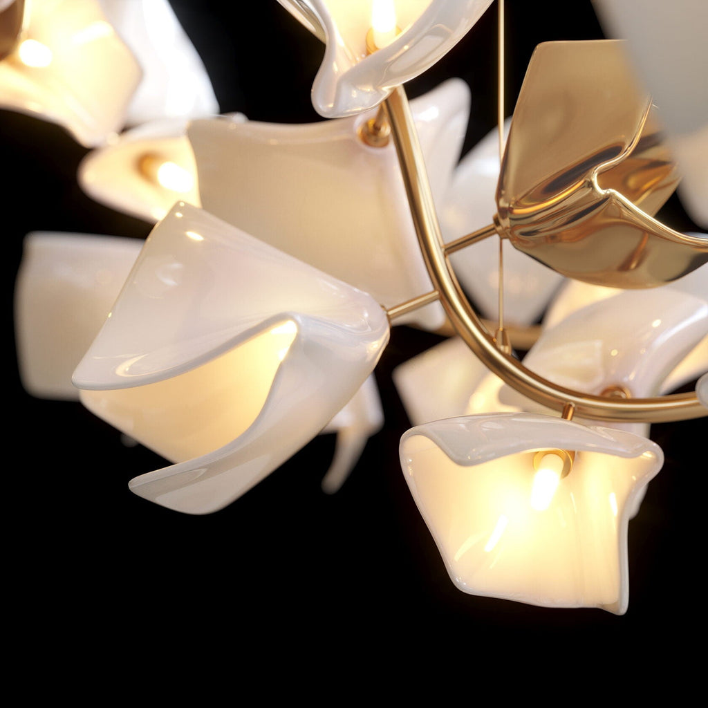 White Petal Cluster Chandelier