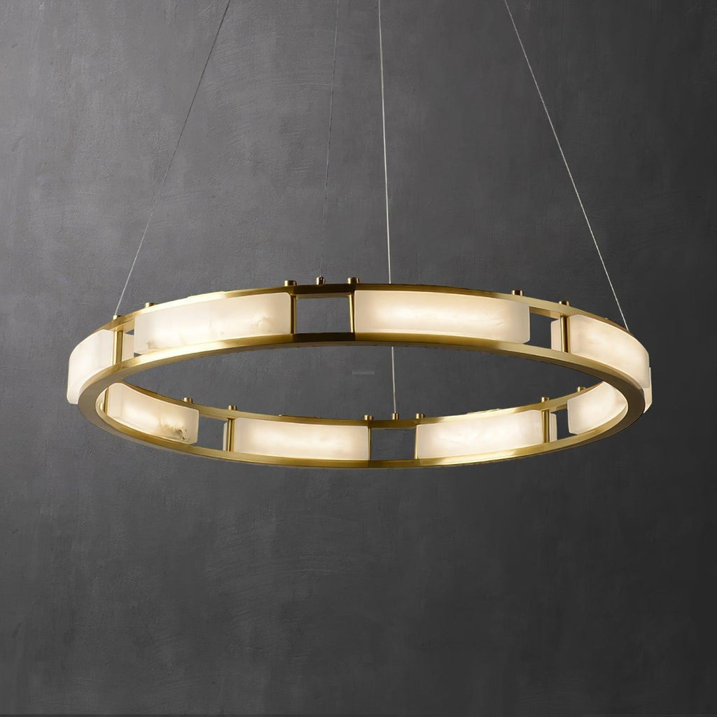 Qatar Alabaster Round Chandelier by Bling Lighting Studio