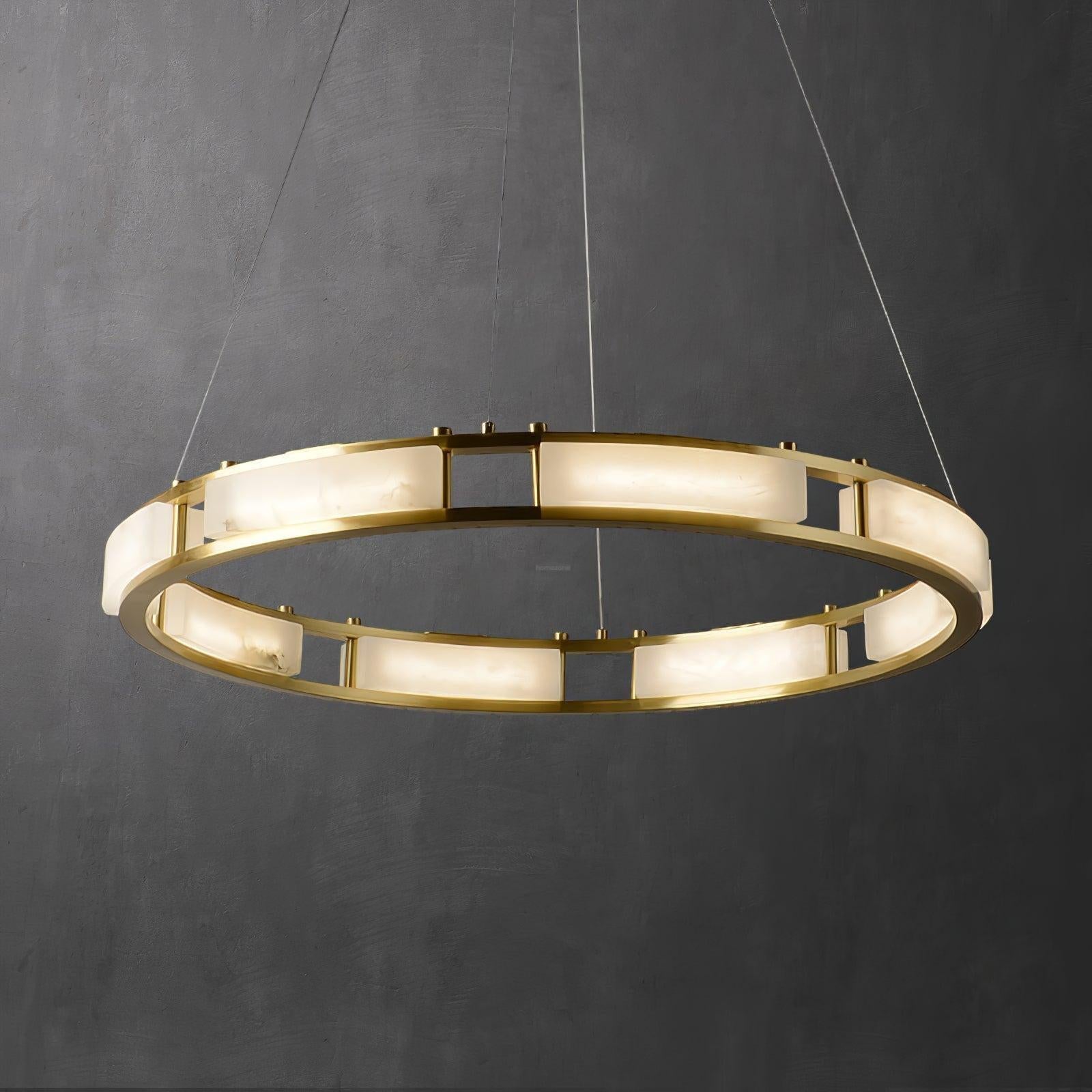 Qatar Alabaster Round Chandelier by Bling Lighting Studio