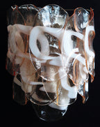 Murano Wall Lamp | 10 Pink Crostoli Glass | Set of 2
