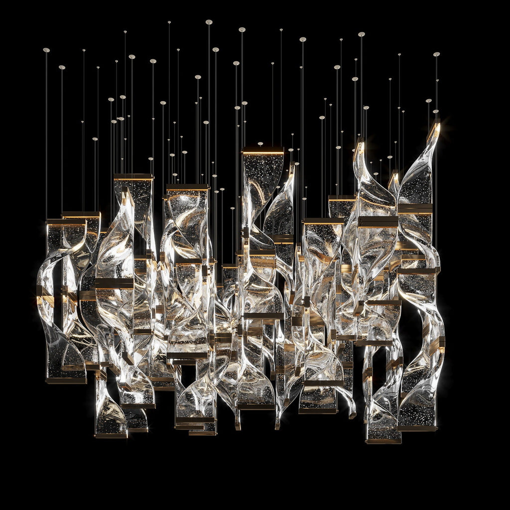 Crystal Twist Panel Chandelier
