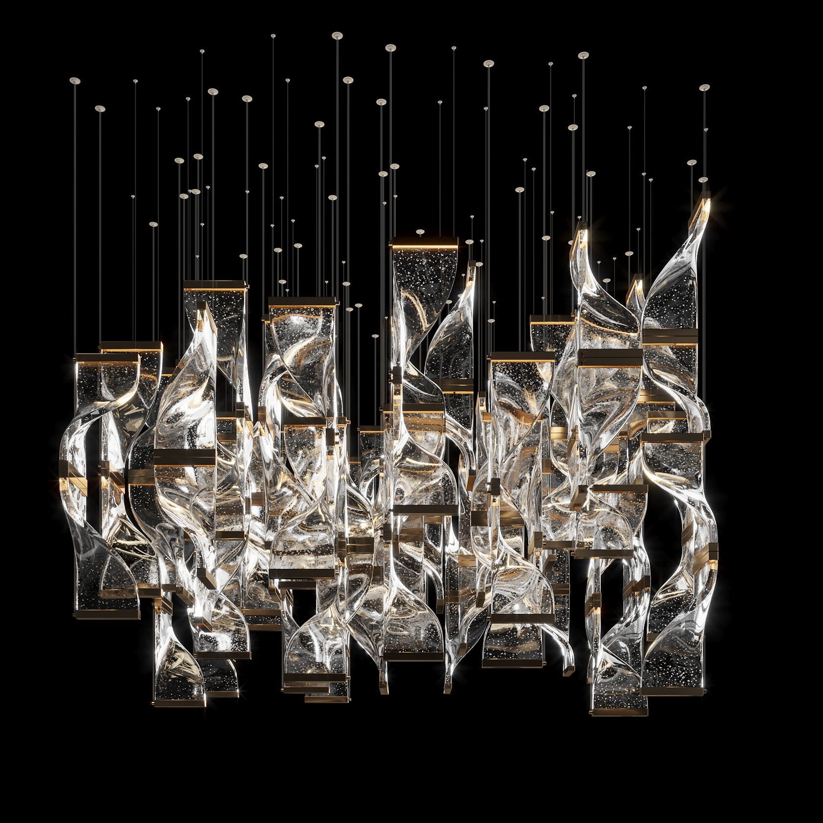 Crystal Twist Panel Chandelier