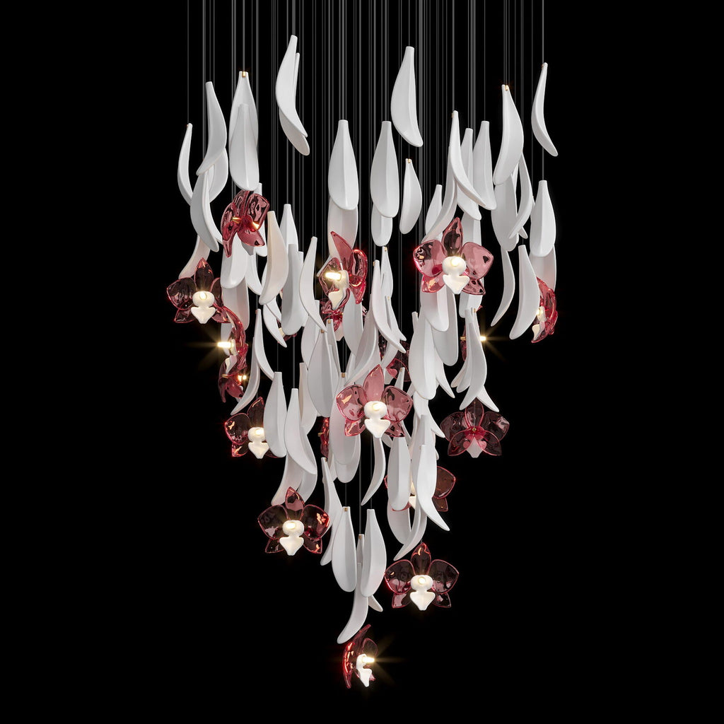 Green Orchid Cascade Chandelier