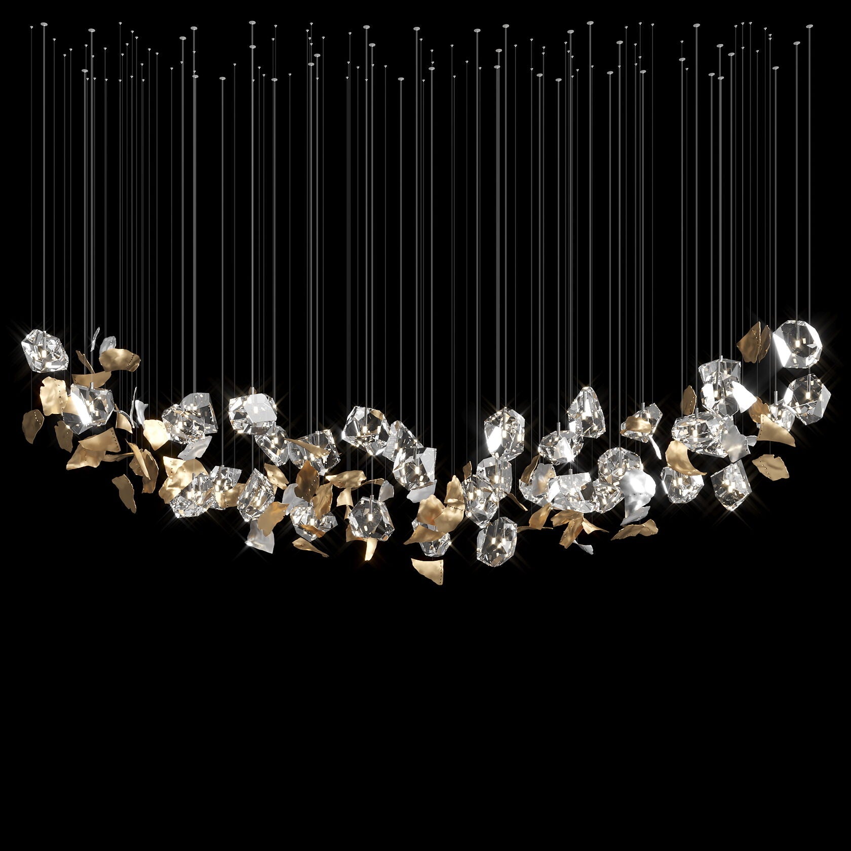 Crystal Leaf Scatter Chandelier