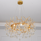 Iris Raindrop Clear Crystal Ring Branch Chandelier by Bling Lighting Studio