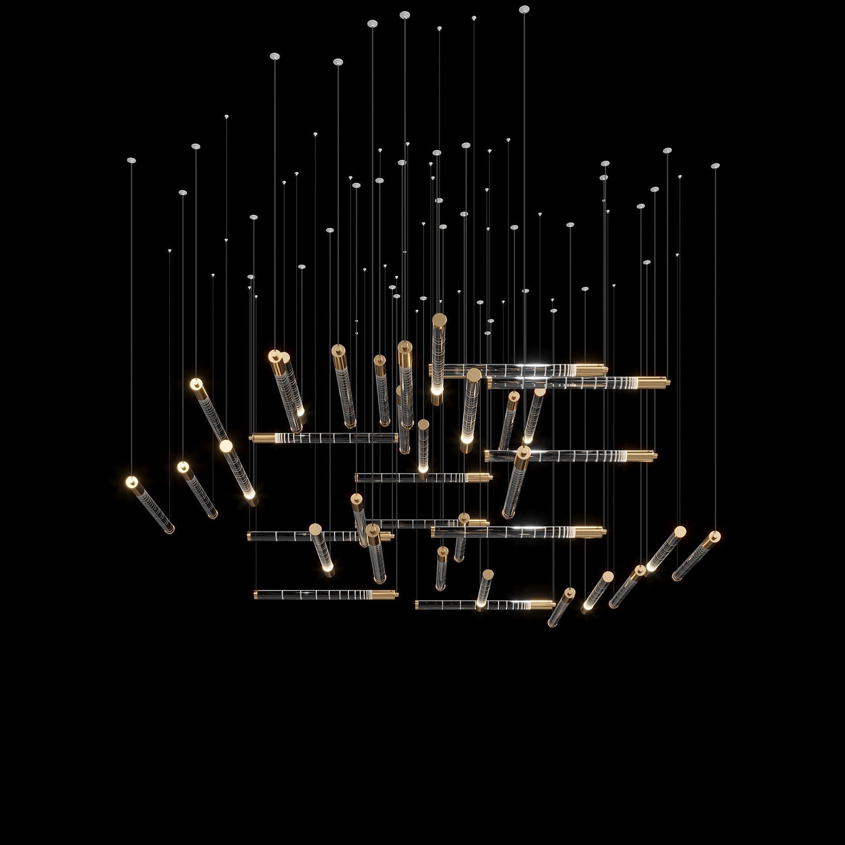 Linear Spark Scatter Chandelier