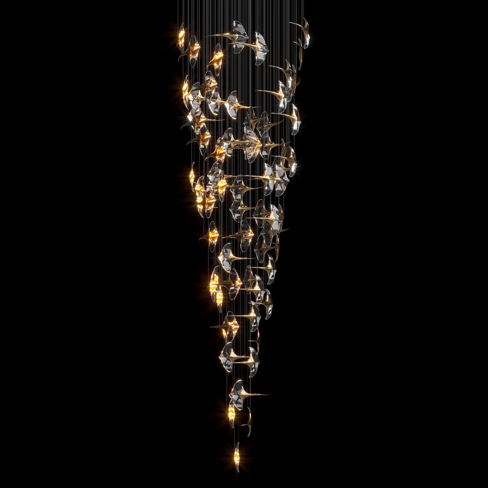 Clear Manta Cluster Chandelier