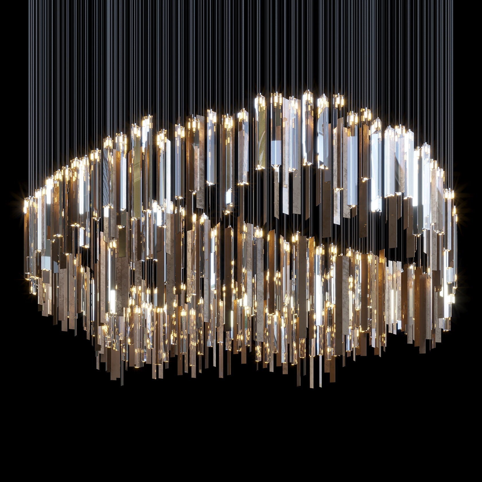 Crystal Ribbon Waterfall Chandelier