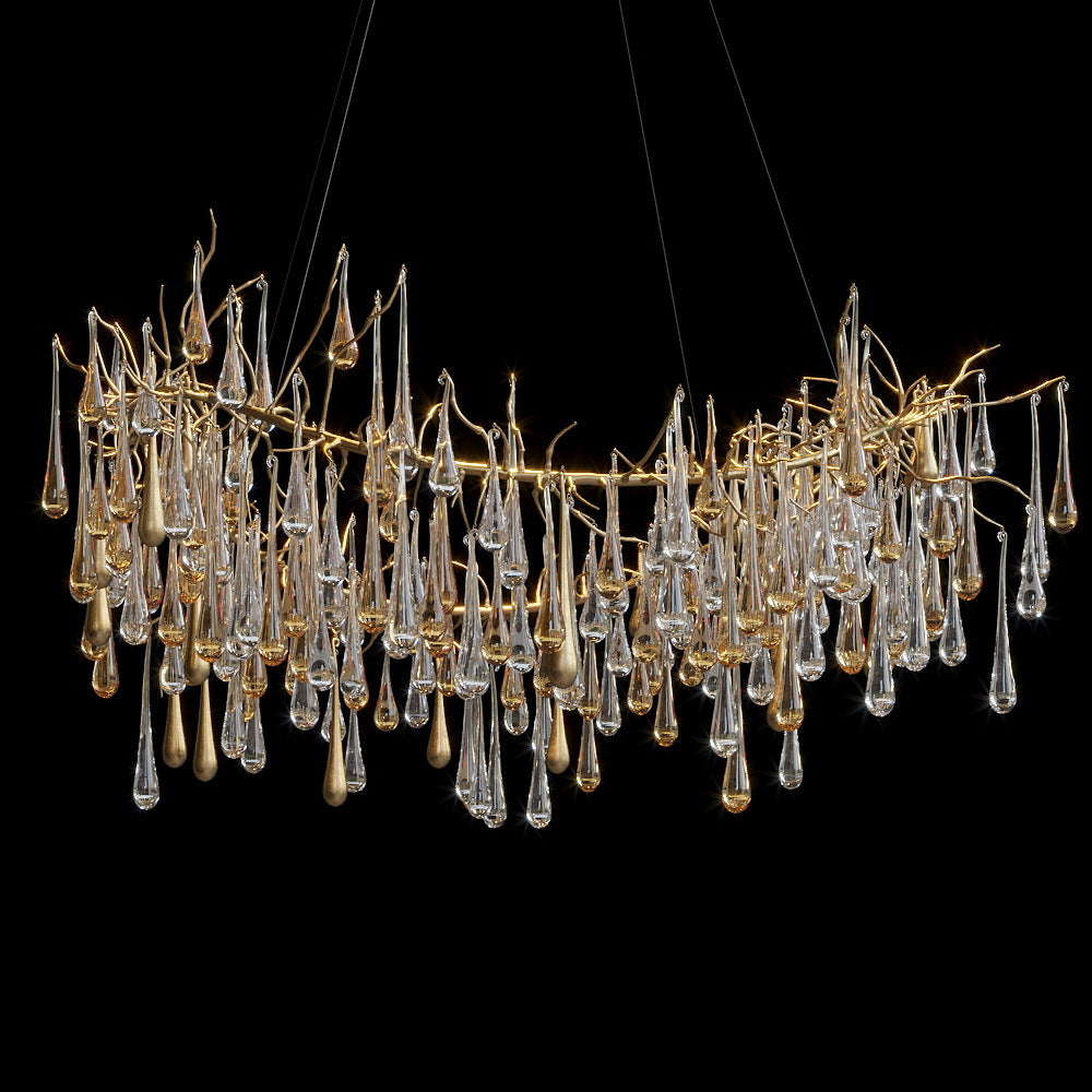 Olive Leaf Rain Chandelier