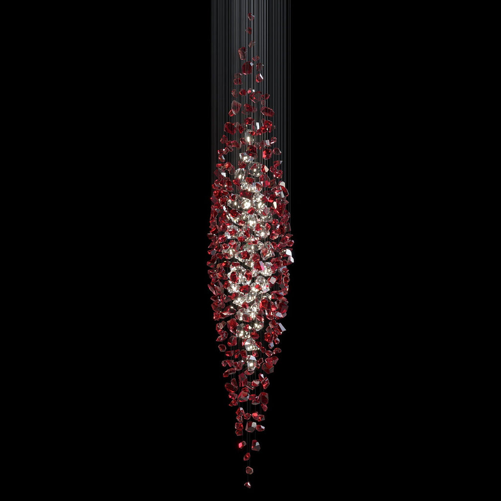 Crimson Crystal Scatter Chandelier