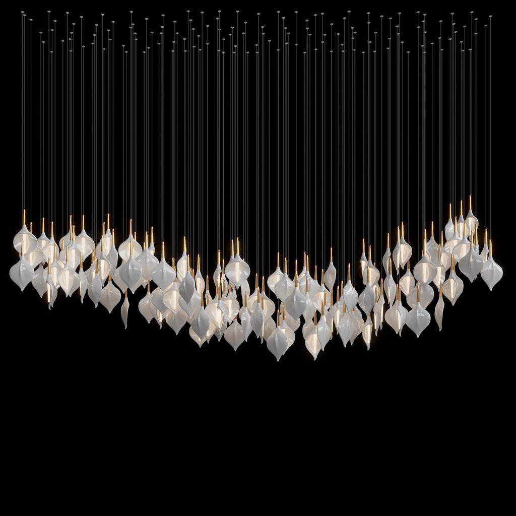 Gold Petal Cluster Chandelier