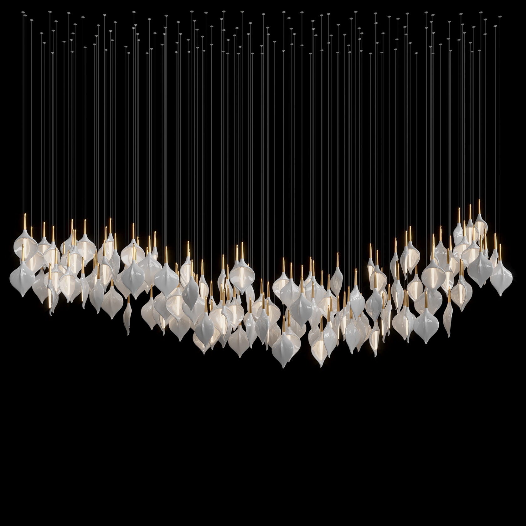 Gold Petal Cluster Chandelier