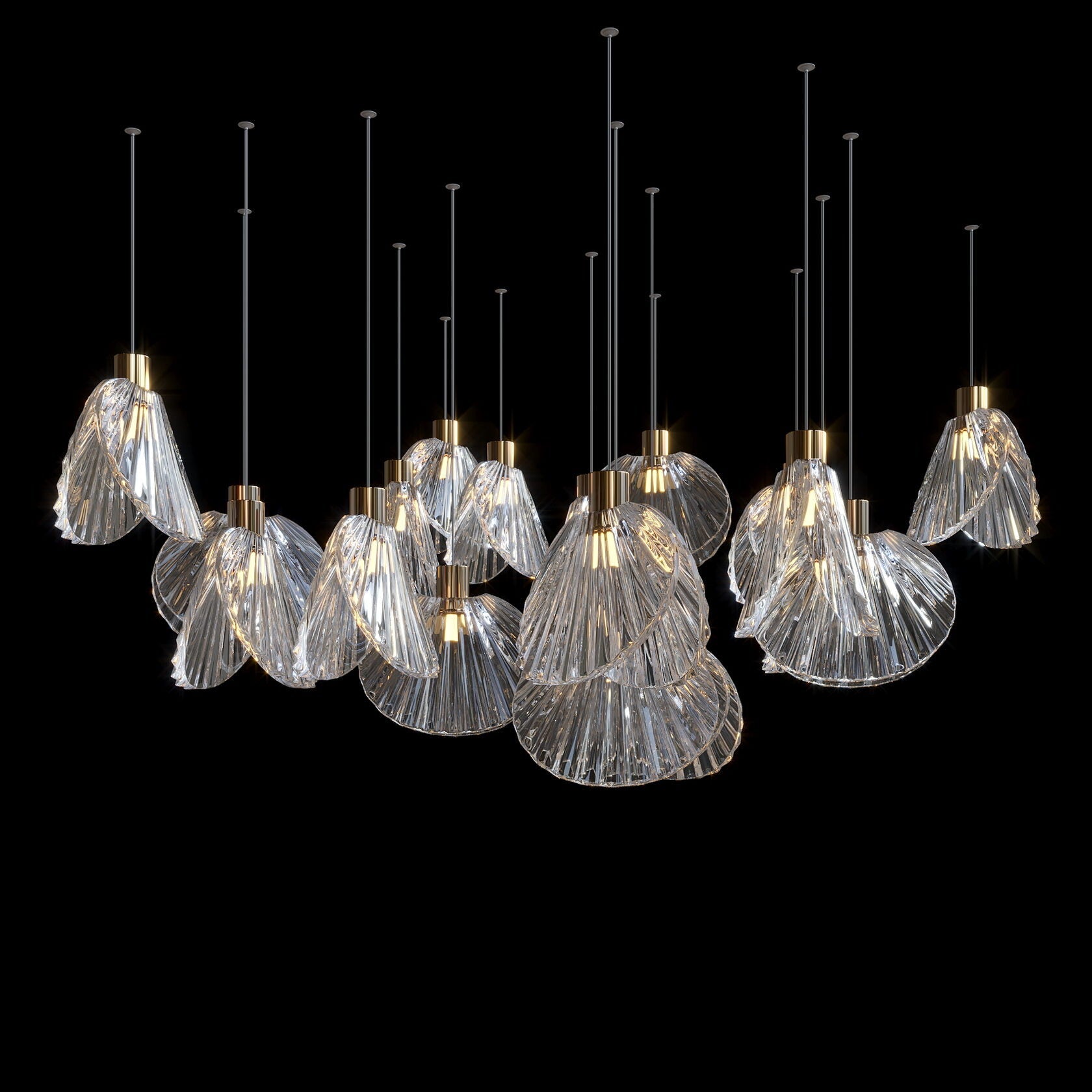 Crystal Shell Cluster Chandelier