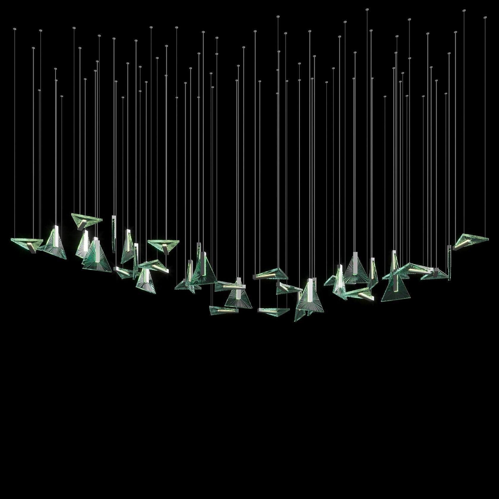 Green Prism Kite Chandelier