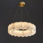 Halos Alabaster Round/Square Chandelier by Bling Lighting Studio