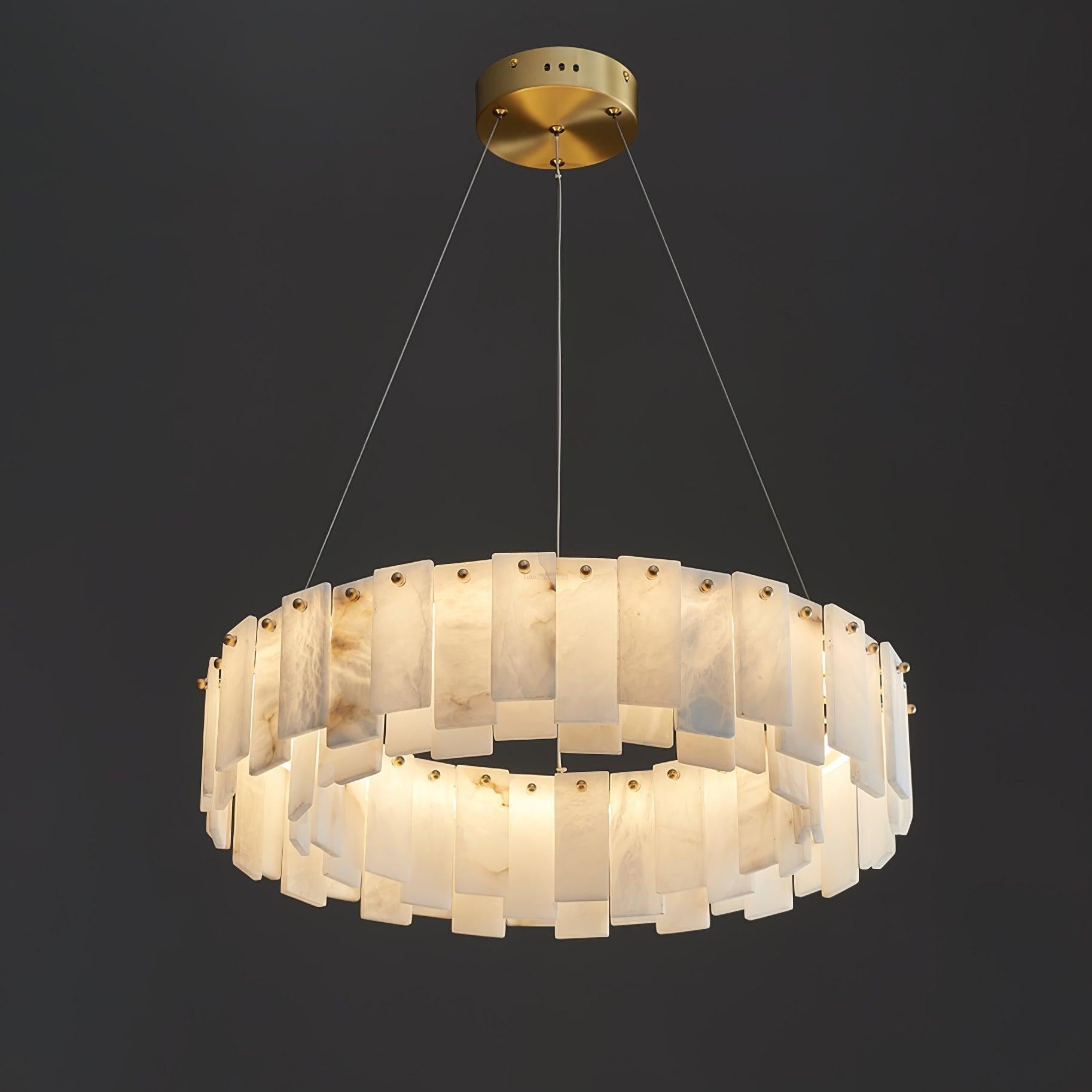 Halos Alabaster Round/Square Chandelier by Bling Lighting Studio