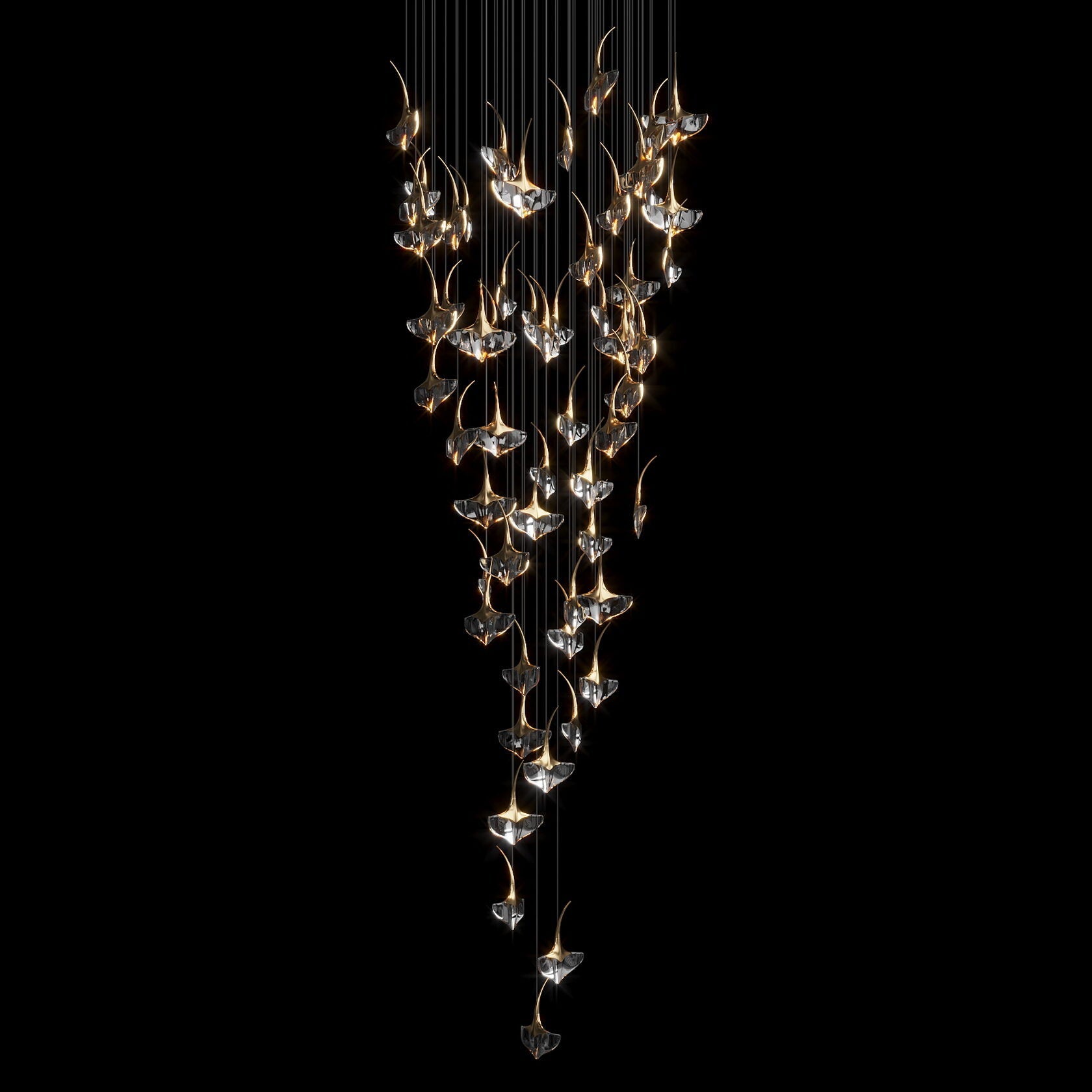 Clear Manta Cluster Chandelier