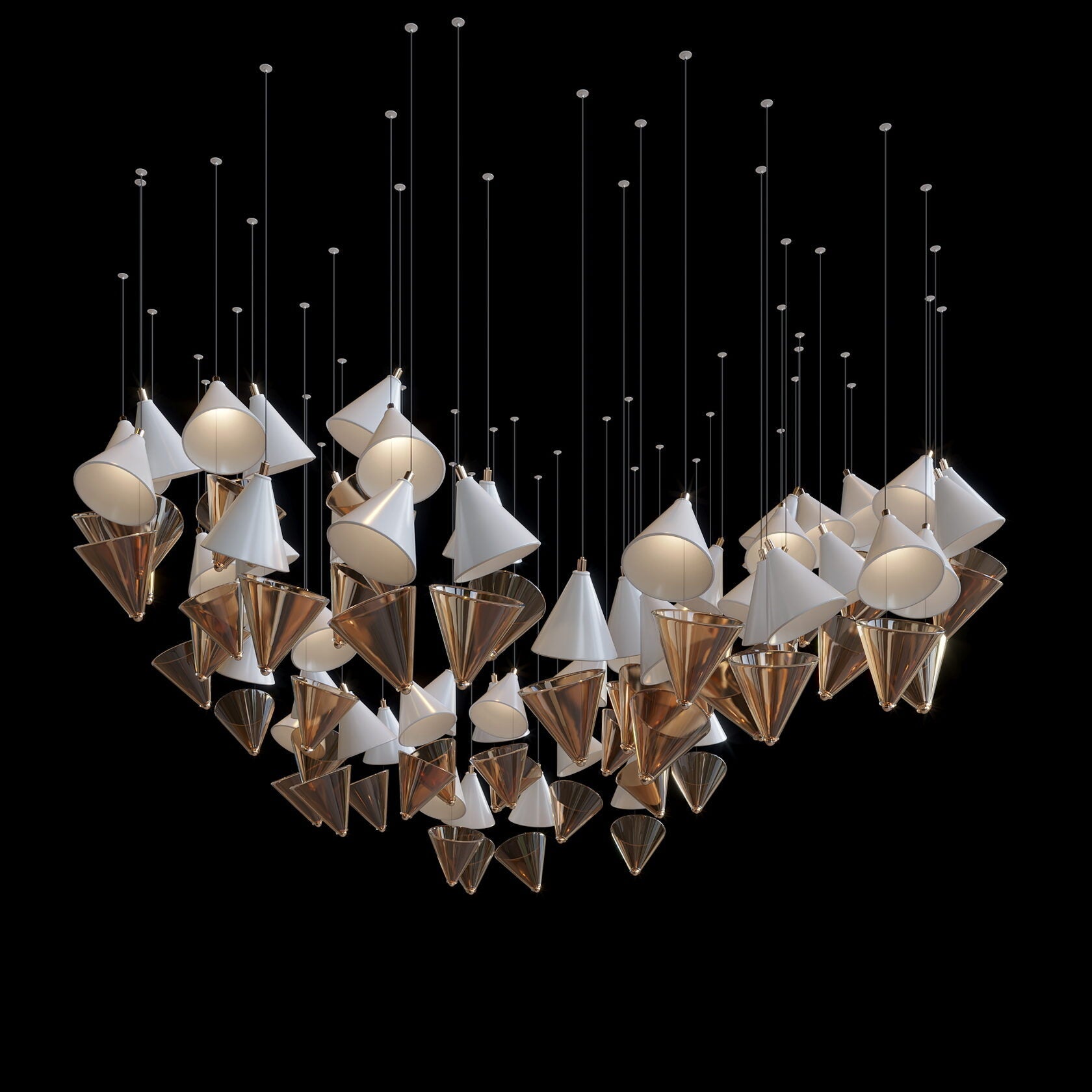 Ivory Cone Garland Chandelier