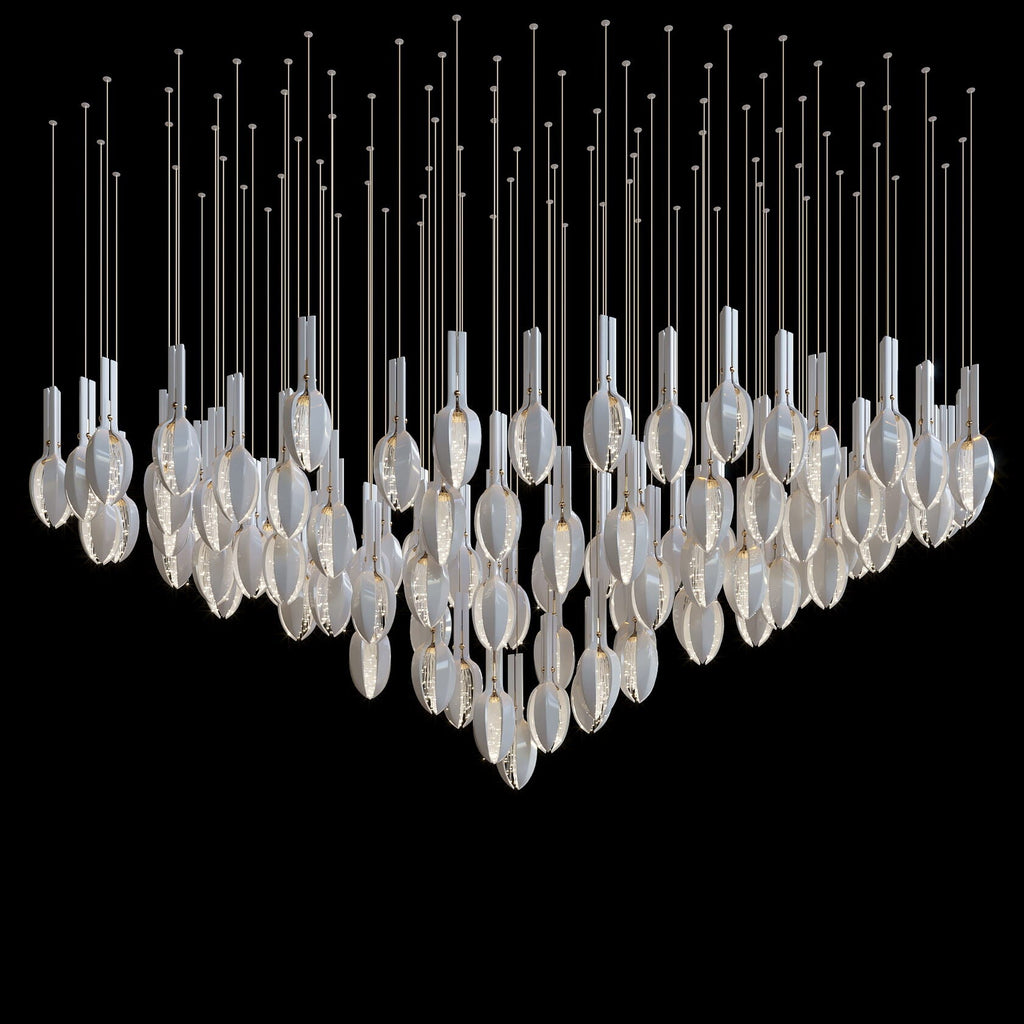 White Seed Pod Garland Chandelier