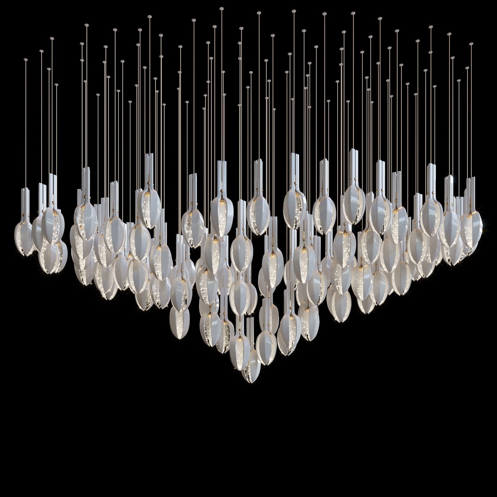 White Seed Pod Garland Chandelier