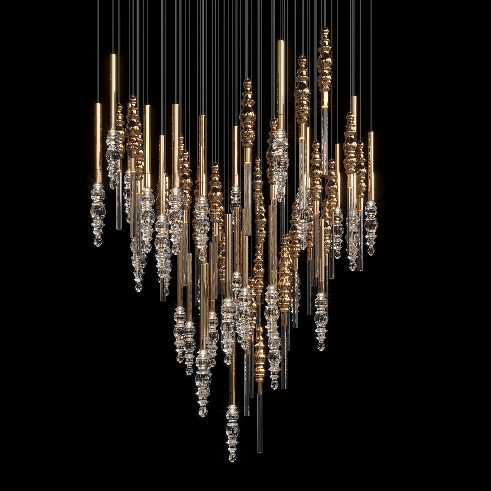 Crystal Totem Cascade Chandelier