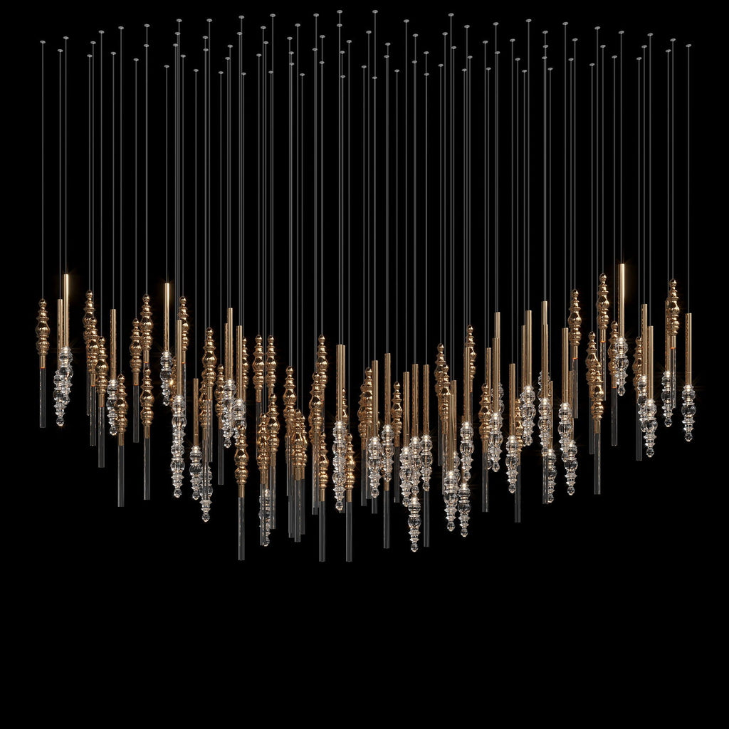 Crystal Totem Cascade Chandelier