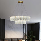 Halos Alabaster Round/Square Chandelier by Bling Lighting Studio