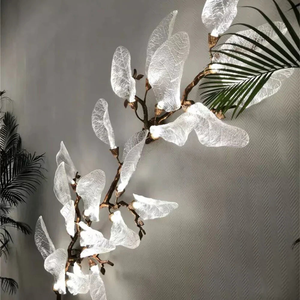 Creative Bionic Resin Leaves Chandelier for Living Room/Dining Room/Staircase by Bling Lighting Studio