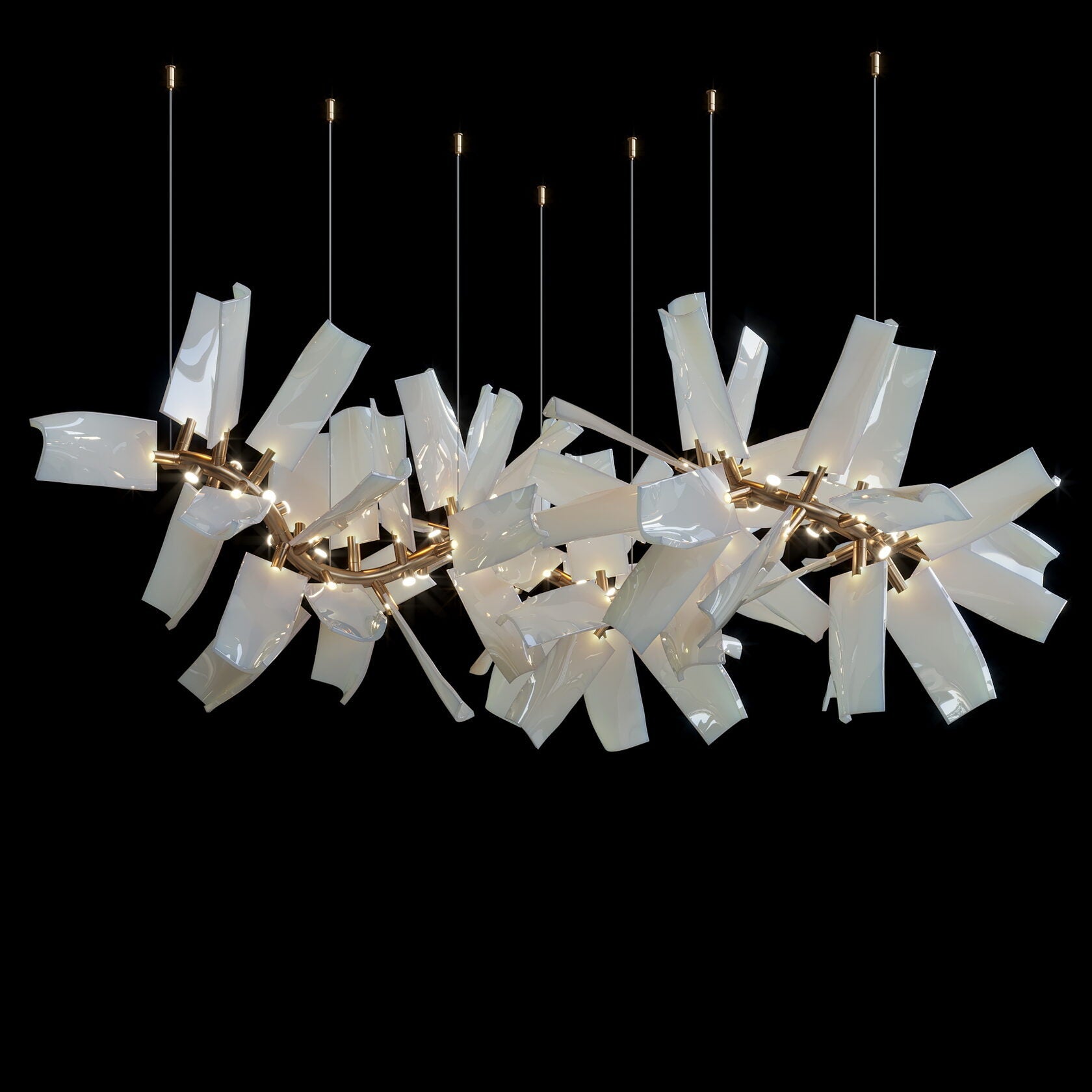 White Porcelain Shard Chandelier