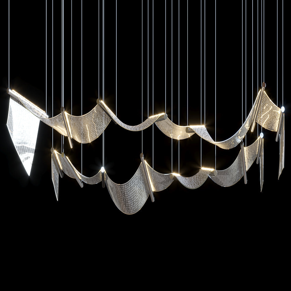 Amber Glass Vine Cascade Chandelier