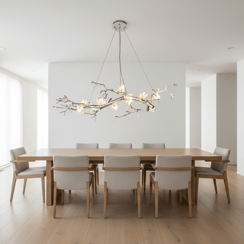 Selenite Crystal Blossom Branching Tree Chandelier by Bling Lighting Studio