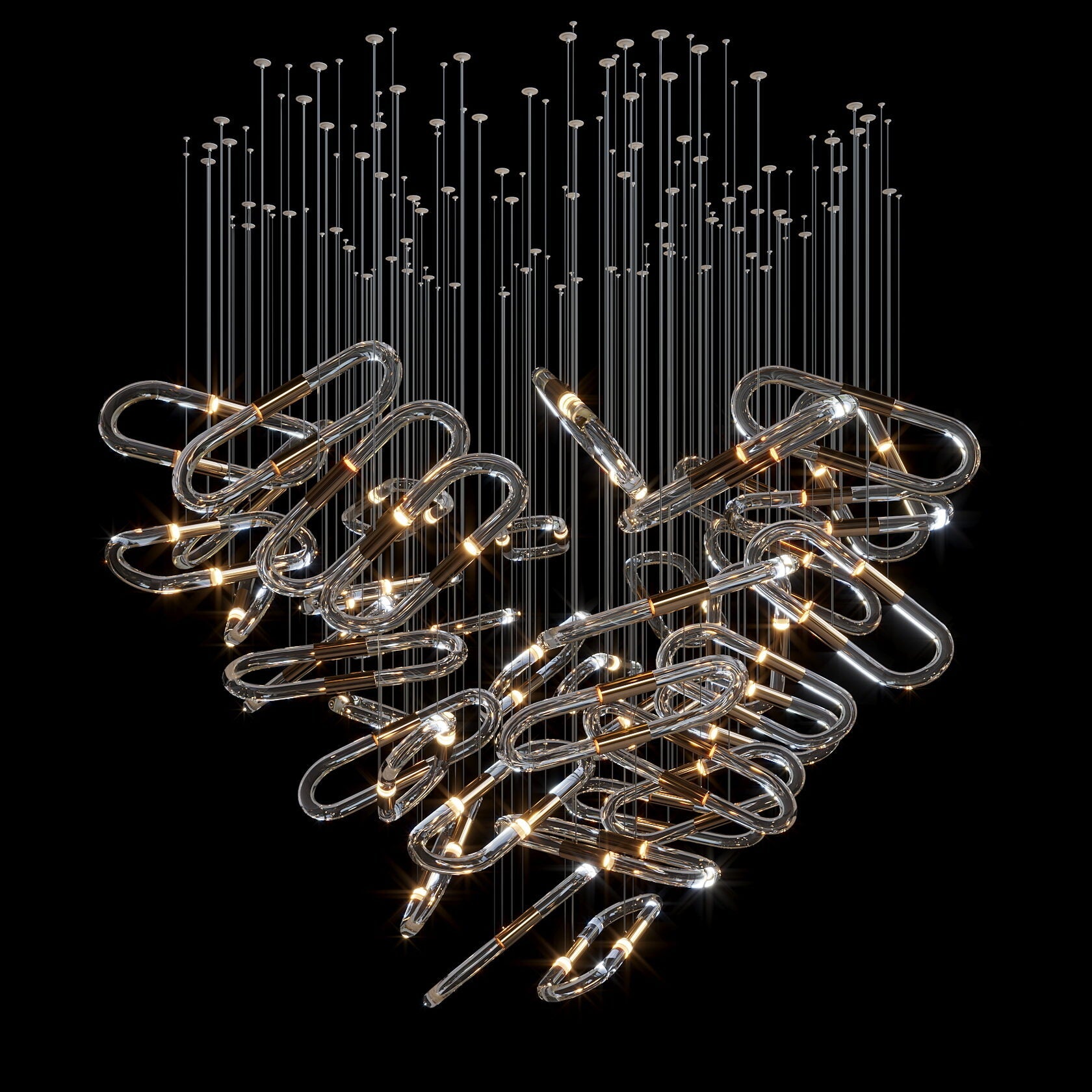 Glass Link Cascade Chandelier