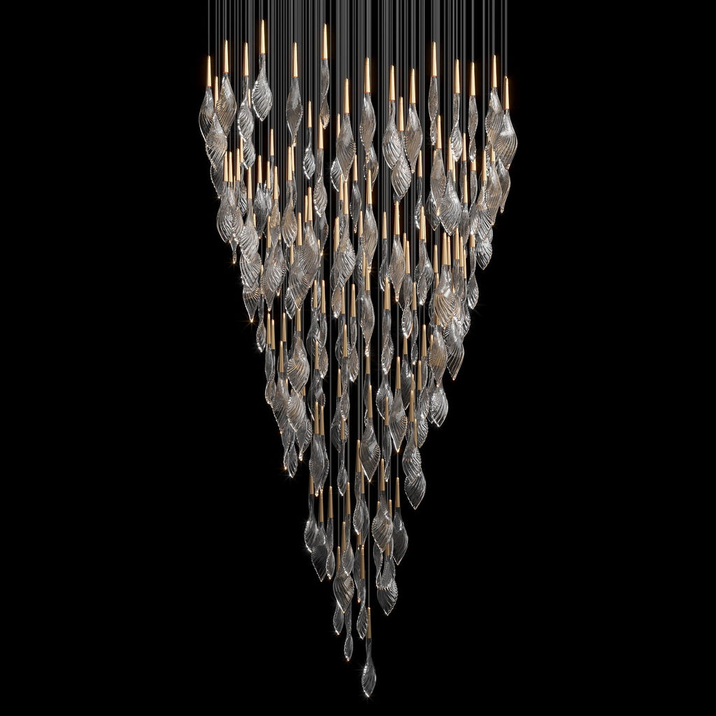 Clear Feather Glow Chandelier