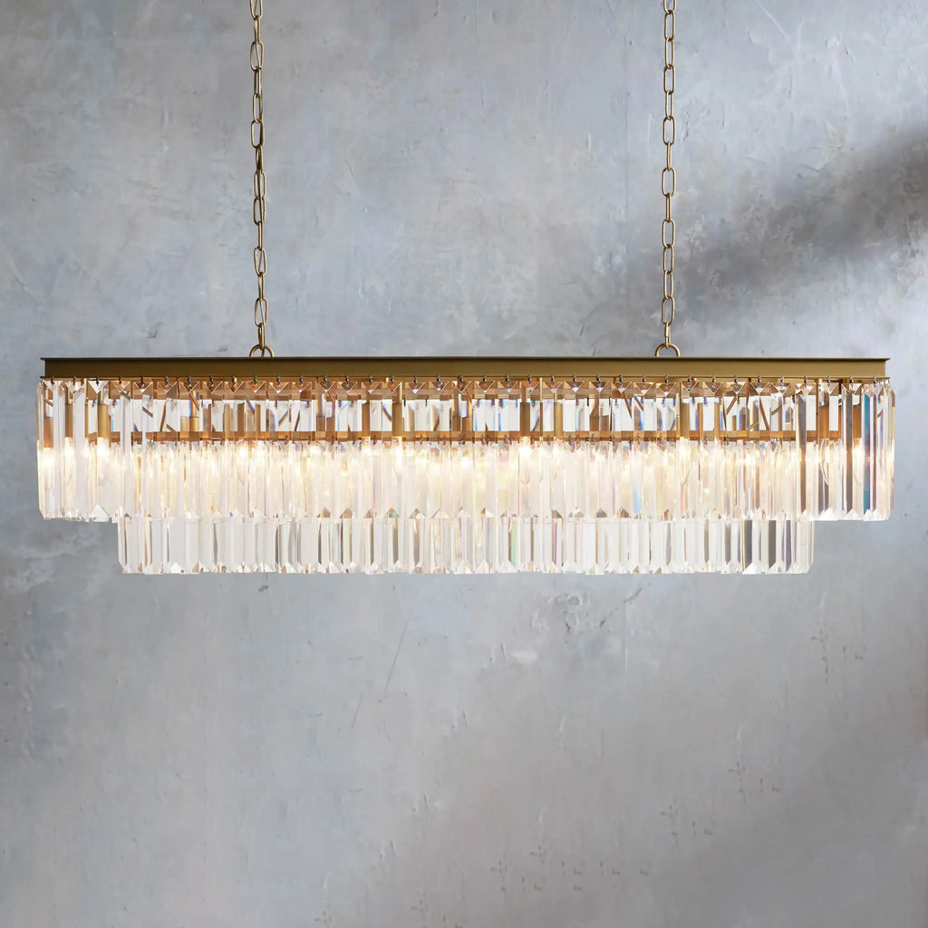 Leyland Tiered Rectangular Chandelier by Bling Lighting Studio