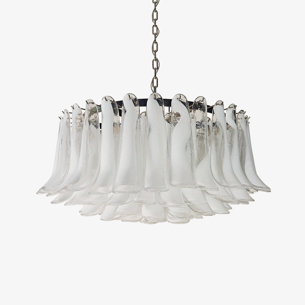 Modern Petals White Murano Chandelier by Bling Lighting Studio
