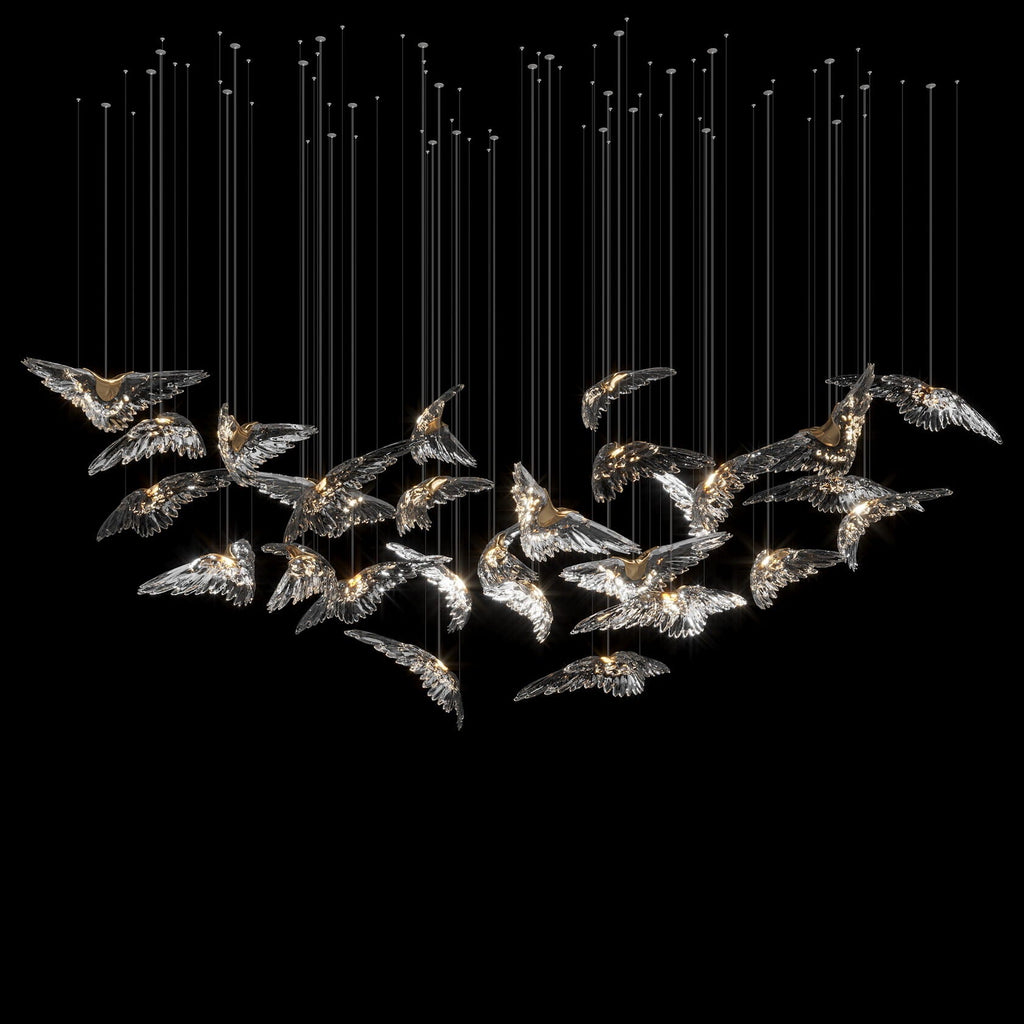 Crystal Heron Flight Chandelier